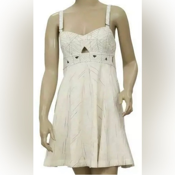 Free People White Geometric Dress - Picture 1 of 6